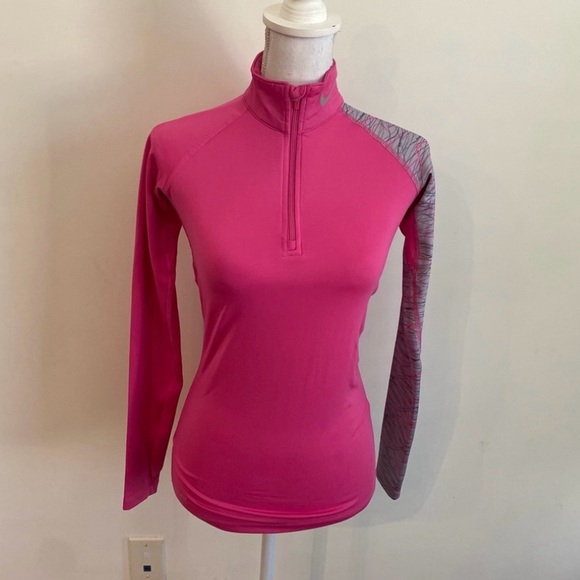 Nike Women’s Running Pullover 1/4 Zip Dri-Fit Combat Pro Pink Size XS - Picture 3 of 9